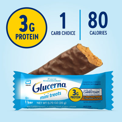 Glucerna® Mini Treats Chocolate Caramel Nutrition Bar, 20 Gram Packet, 1 Case of 24 (Nutritionals) - Img 7