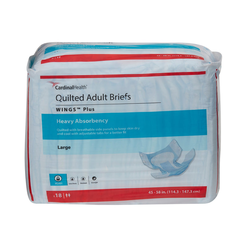 Wings™ Plus Quilted Heavy Absorbency Incontinence Brief, Large, 1 Case of 4 () - Img 2