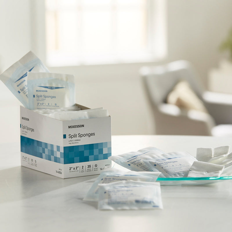 McKesson IV/Drain Split Dressing, 2 x 2 Inch, 1 Box of 35 (General Wound Care) - Img 5