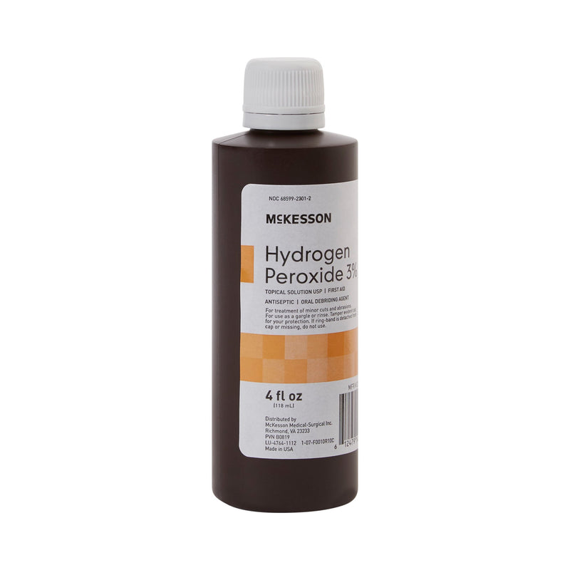 McKesson Hydrogen Peroxide Antiseptic, 4 oz. Bottle, 1 Case of 24 (Over the Counter) - Img 2