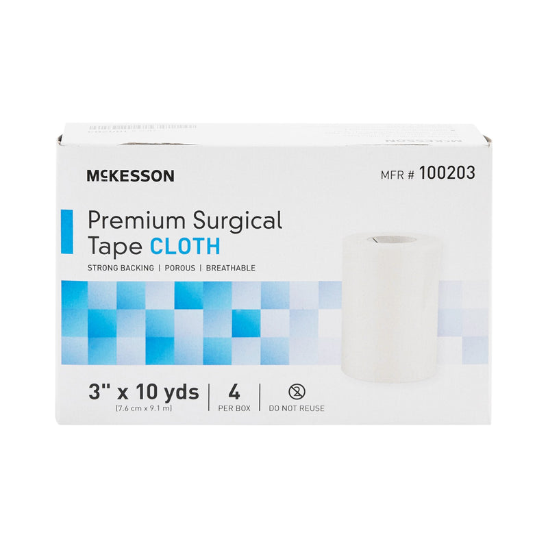 McKesson Silk-Like Cloth Medical Tape, 3 Inch x 10 Yard, White, 1 Box of 4 (General Wound Care) - Img 2