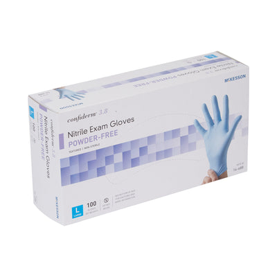 McKesson Confiderm® 3.8 Nitrile Exam Glove, Large, Blue, 1 Box of 100 () - Img 6