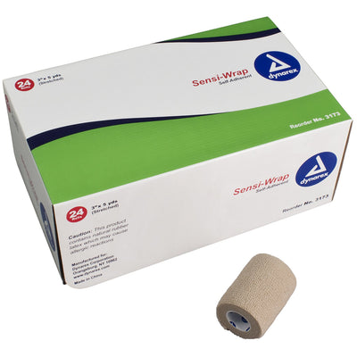 Sensi-Wrap Self-adherent Closure Cohesive Bandage, 3 Inch x 5 Yard, 1 Case of 24 (General Wound Care) - Img 1