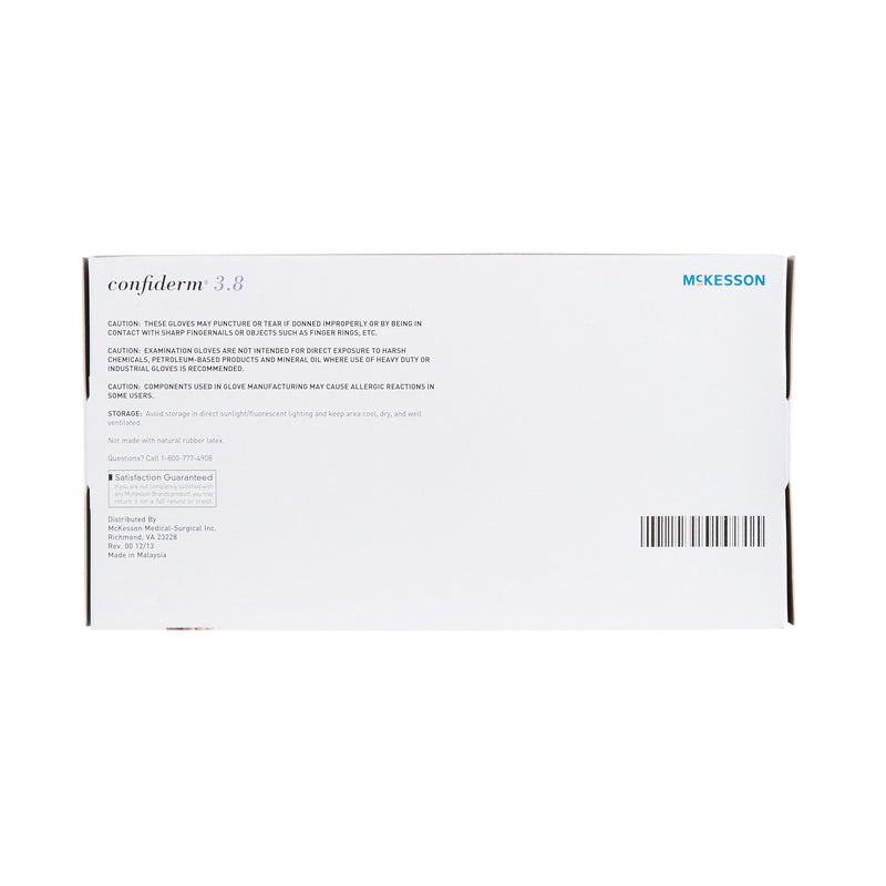 McKesson Confiderm® 3.8 Nitrile Exam Glove, Large, Blue, 1 Box of 100 () - Img 2
