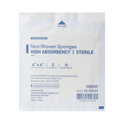 McKesson Sterile Nonwoven Sponge, 4 x 4 Inch, 1 Box of 25 (General Wound Care) - Img 4