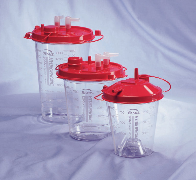 Hi-Flow™ Rigid Suction Canister for use with Bemis Quick-Drain™ Systems, 1200 mL, 1 Case of 48 (Suction Canisters and Liners) - Img 1