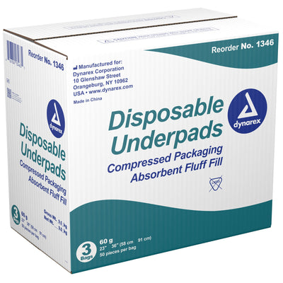 Dynarex® Absorbent Fluff Fill Underpad, 23 x 36 Inch, 1 Bag of 50 (Underpads) - Img 2