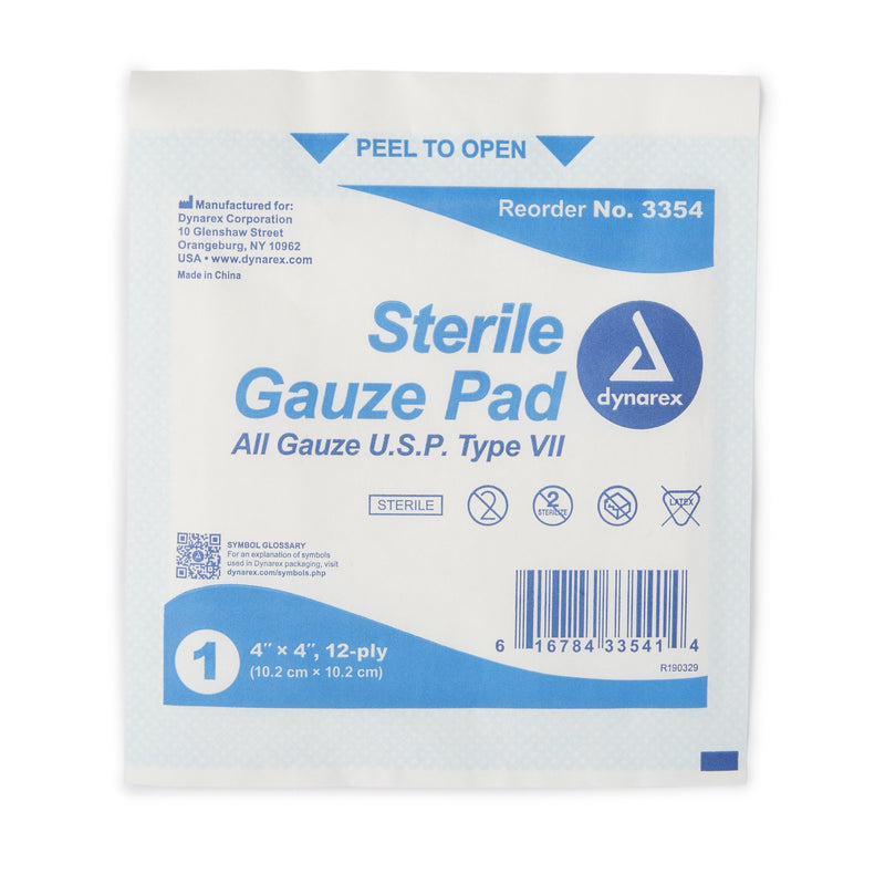 Dynarex® Sterile Gauze Sponge, 4 x 4 Inch, 1 Case of 12 (General Wound Care) - Img 3