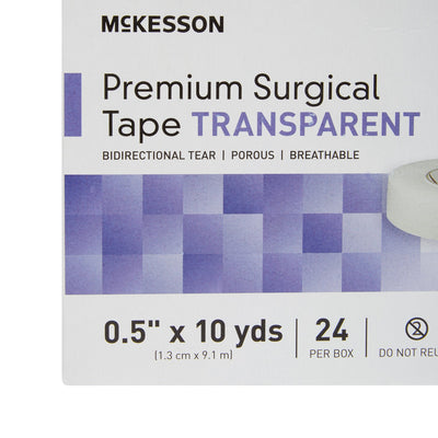 McKesson Plastic Medical Tape, 1/2 Inch x 10 Yard, Transparent, 1 Box of 24 (General Wound Care) - Img 8