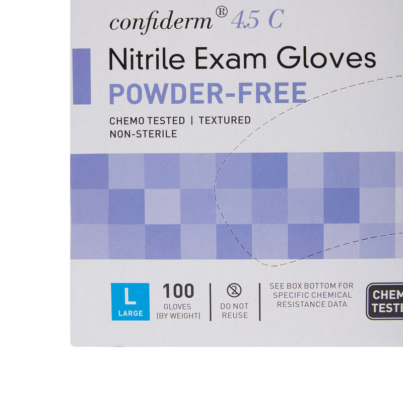 McKesson Confiderm® 4.5C Nitrile Exam Glove, Large, Blue, 1 Box of 100 () - Img 7