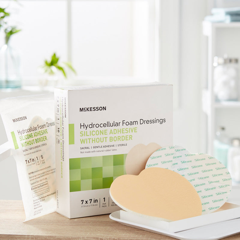 McKesson Silicone Gel Adhesive without Border Silicone Foam Dressing, 7 x 7 Inch Sacral, 1 Box of 10 (Advanced Wound Care) - Img 7