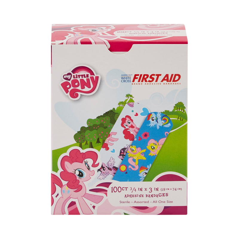 American® White Cross Stat Strip® Kid Design (My Little Pony) Adhesive Strip, 3/4 x 3 Inch, 1 Case of 1200 (General Wound Care) - Img 4