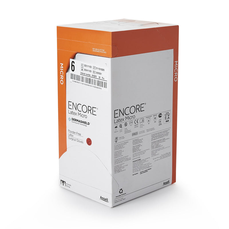 Encore® Latex Micro Surgical Glove, Size 6, Brown, 1 Box of 50 () - Img 2