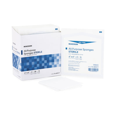 McKesson Sterile Nonwoven Sponge, 4 x 4 Inch, 1 Box of 25 (General Wound Care) - Img 3