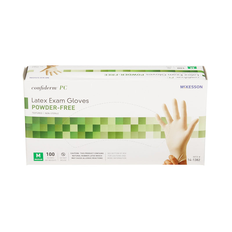 McKesson Confiderm® Latex Exam Glove, Medium, Ivory, 1 Box of 100 () - Img 3