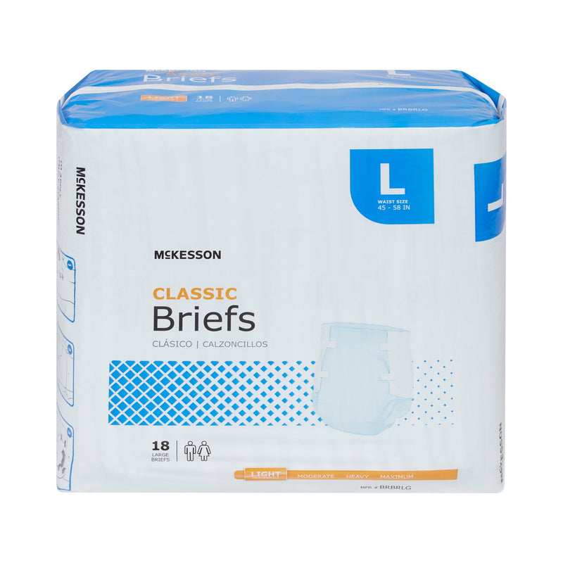 McKesson Classic Light Absorbency Incontinence Brief, Large, 1 Bag of 18 () - Img 9