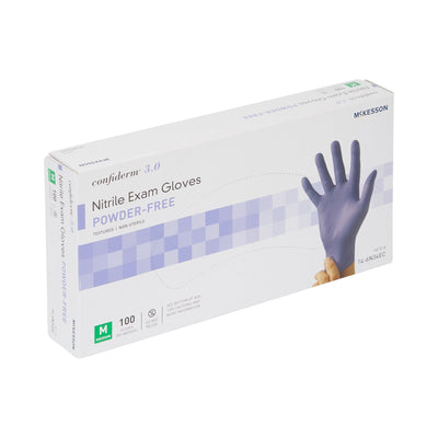 McKesson Confiderm® 3.0 Nitrile Exam Glove, Medium, Blue, 1 Box of 100 () - Img 2