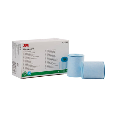 3M™ Micropore™ S Silicone Medical Tape, 2 Inch x 5-1/2 Yard, Blue, 1 Roll (General Wound Care) - Img 1