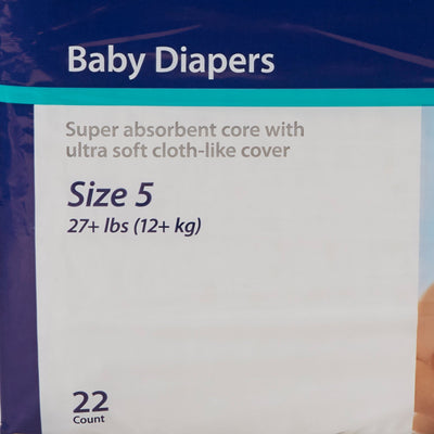 Curity Unisex Baby Diapers, Heavy Absorbency, Disposable, Size 5, 27+ lbs, 1 Bag of 22 () - Img 4