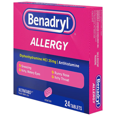 Benadryl® Allergy Ultratabs® Diphenhydramine Allergy Relief, 1 Box of 24 (Over the Counter) - Img 3