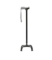 CANE, QUAD W/WRISTLET SOFT GRIP BLK (Mobility) - Img 1