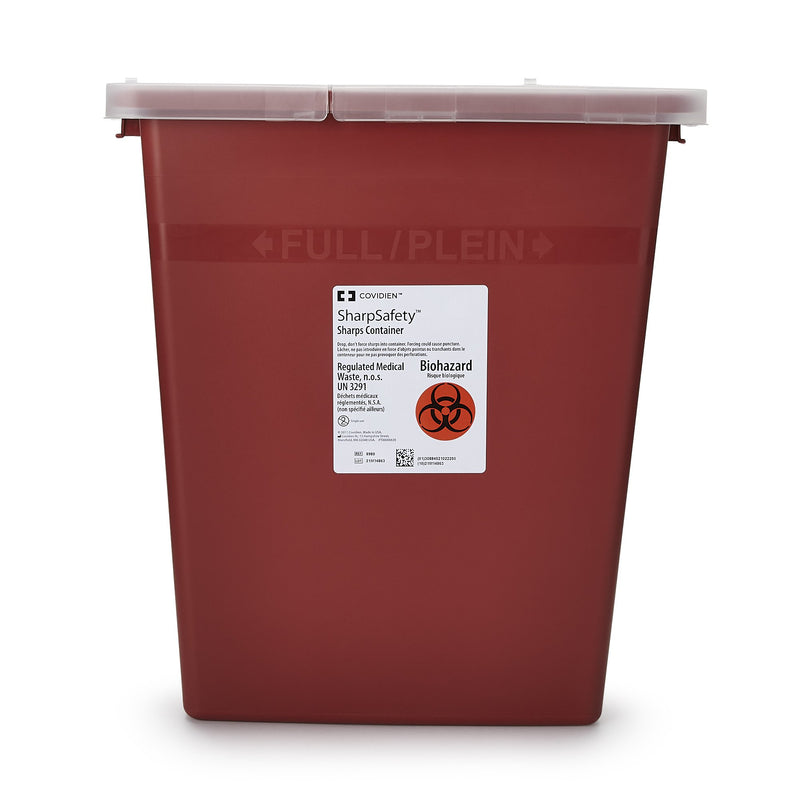 SharpSafety™ Multi-purpose Sharps Container, 8 Gallon, 17½ x 15½ x 11 Inch, 1 Each () - Img 1