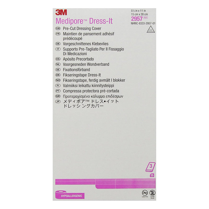 3M™ Medipore™ Dress-It Dressing Retention Tape with Liner, 5-7/8 x 11 Inch, 1 Case of 100 (General Wound Care) - Img 3