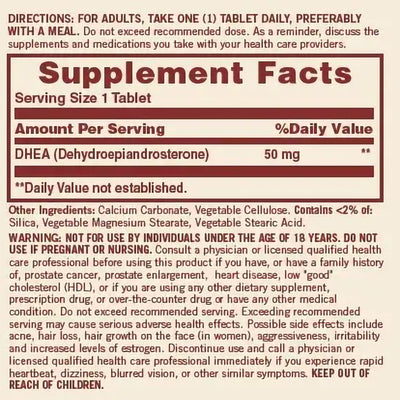 Sundown Naturals® DHEA Dietary Supplement, 1 Bottle (Over the Counter) - Img 2