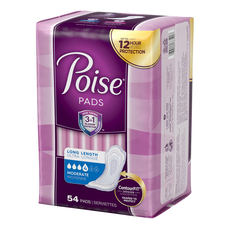 Poise Bladder Control Pads, Adult Women, Moderate Absorbency, Disposable, 12.20" Length, 1 Pack of 54 () - Img 3