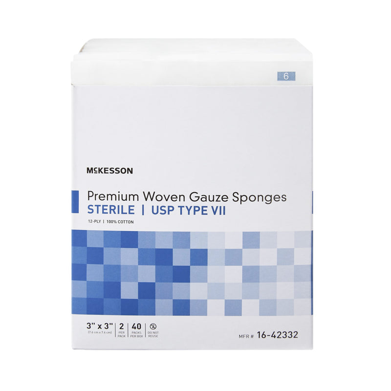 McKesson Sterile USP Type VII Gauze Sponge, 3 x 3 Inch, 1 Box of 40 (General Wound Care) - Img 2