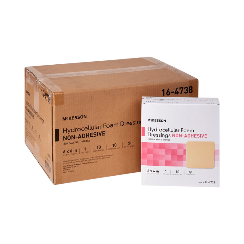 McKesson Nonadhesive without Border Foam Dressing, 6 x 6 Inch, 1 Box of 10 (Advanced Wound Care) - Img 7
