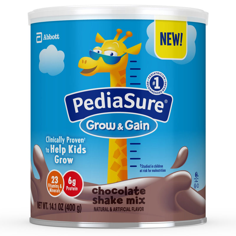 PediaSure® Grow & Gain Shake Mix Chocolate Pediatric Oral Supplement, 14.1 oz. Can, 1 Case of 6 () - Img 1