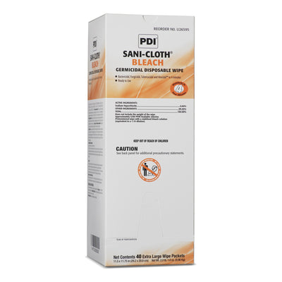 Sani-Cloth® Surface Disinfectant Cleaner Bleach Wipe, 40 Individual Packets per Box, 1 Box of 40 (Cleaners and Disinfectants) - Img 1