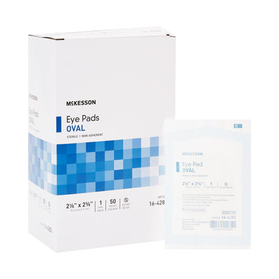 McKesson Eye Pad, 2-1/8 x 2-5/8 Inch, 1 Box of 50 (General Wound Care) - Img 1
