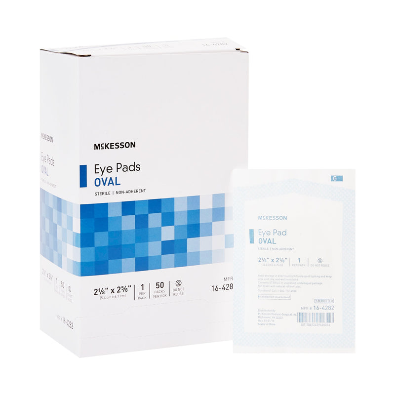 McKesson Eye Pad, 2-1/8 x 2-5/8 Inch, 1 Box of 50 (General Wound Care) - Img 1
