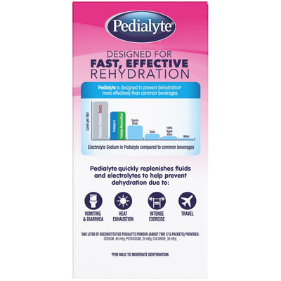 Pedialyte® Powder Packs Strawberry Lemonade Pediatric Oral Electrolyte Solution, 0.6 oz. Individual Packet, 1 Pack of 6 () - Img 3