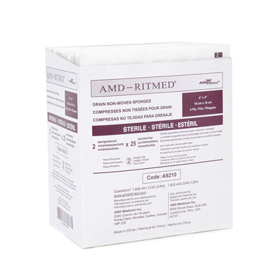 AMD Ritmed Drain Sponge, 4 x 4 Inch, 1 Pack (General Wound Care) - Img 1