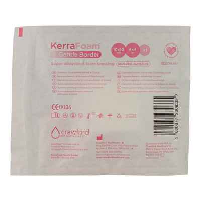 KerraFoam™ Gentle Border Silicone Foam Dressing, 4 x 4 Inch, 1 Case of 100 (Advanced Wound Care) - Img 2