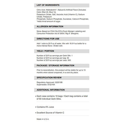 Sqwincher® Quik Stik® Zero Grape Electrolyte Replenishment Drink Mix, 0.11 oz. Packet, 1 Case of 500 () - Img 2