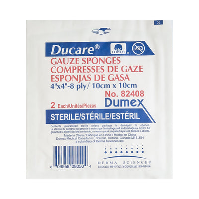 Ducare Sterile Gauze Sponge, 4 x 4 Inch, 1 Case of 600 (General Wound Care) - Img 1