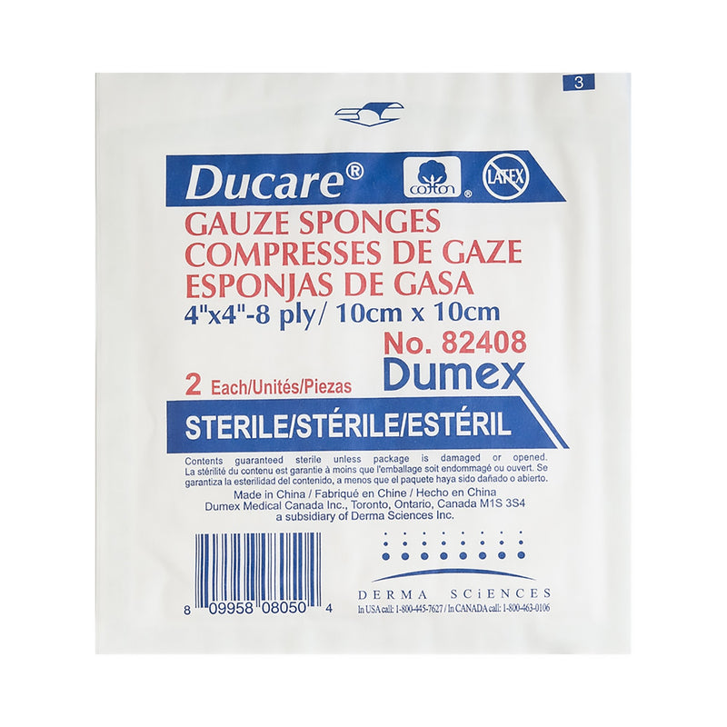 Ducare Sterile Gauze Sponge, 4 x 4 Inch, 1 Box of 25 (General Wound Care) - Img 1