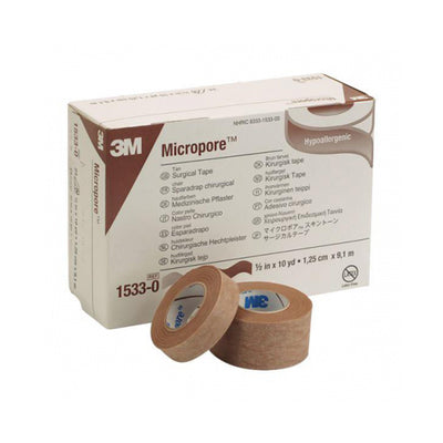 3M™ Micropore™ Paper Medical Tape, 1/2 Inch x 10 Yard, Tan, 1 Box of 24 (General Wound Care) - Img 1