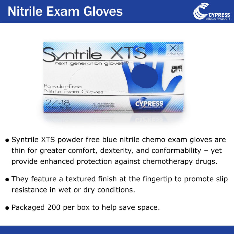 Syntrile® XTS Nitrile Standard Cuff Length Exam Glove, Extra Large, Blue, 1 Case of 2000 () - Img 2