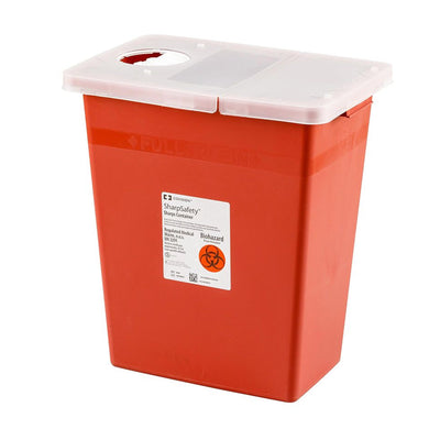 SharpSafety™ Multi-purpose Sharps Container, 18 Gallon, 26 x 18-1/4 x 12-3/4 Inch, 1 Each () - Img 1