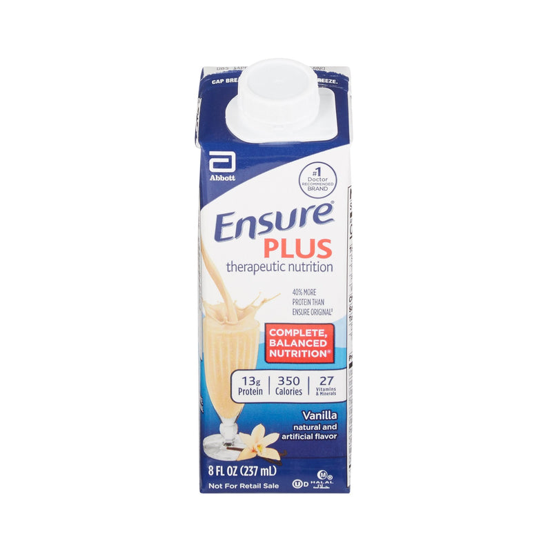 Ensure® Plus Vanilla Oral Supplement, 8 oz. Carton, 1 Case of 24 (Nutritionals) - Img 1