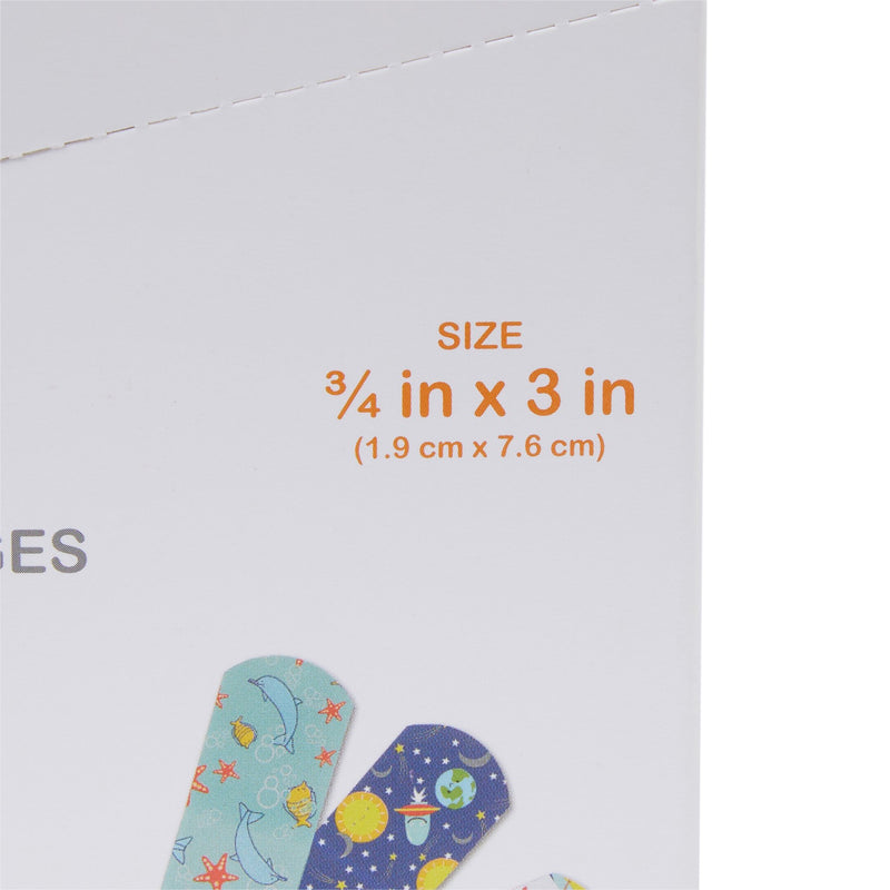 McKesson Kids™ Kid Design (Assorted Prints) Adhesive Strip, 3/4 x 3 Inch, 1 Box of 100 (General Wound Care) - Img 7