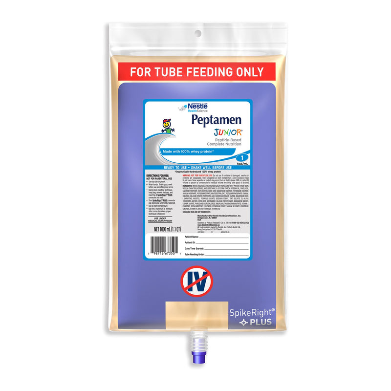 Peptamen Junior® Pediatric Tube Feeding Formula, 33.8 oz. Bag, 1 Case of 6 () - Img 1