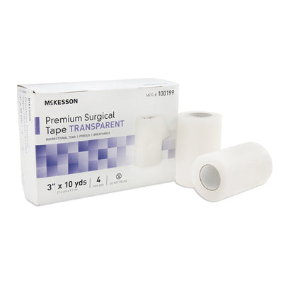 McKesson Plastic Medical Tape, 3 Inch x 10 Yard, Transparent, 1 Box of 4 (General Wound Care) - Img 5