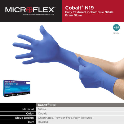 Microflex® Cobalt® Exam Glove, Medium, Blue, 1 Case of 1000 () - Img 5