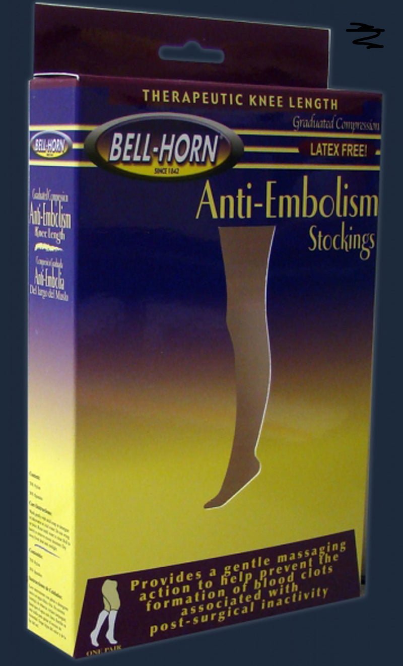 Bell-Horn® Knee Length Anti-Embolism Stockings, Medium, Black, 1 Pair (Compression Garments) - Img 1